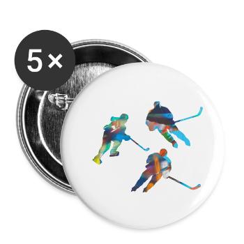 Eiskockey, Hockey, Graffi, bunt - Buttons small 1''/25 mm (5-pack) - white - Front