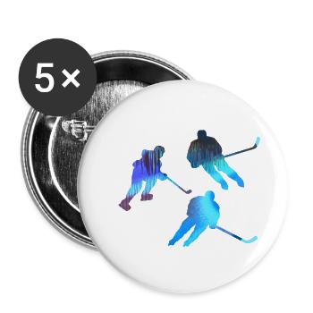 Eiskockey, Hockey, Graffi, bunt - Buttons small 1''/25 mm (5-pack) - white - Front