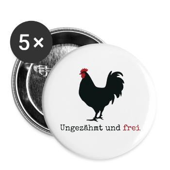 Ungezähmt und frei - Buttons klein 25 mm (5er Pack) - Weiß - Vorne