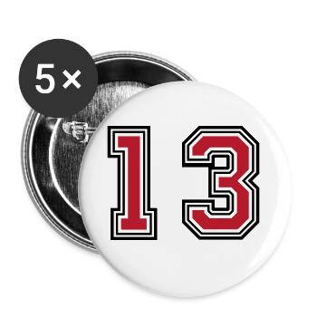 13 symboles numériques - Lot de 5 petits badges (25 mm) - blanc - Devant