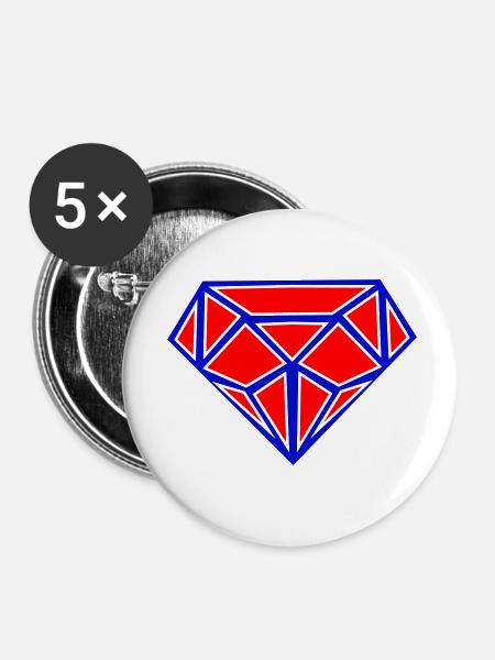 diamond - Buttons klein 25 mm (5er Pack) - Weiß