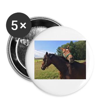 Chevaux - Lot de 5 petits badges (25 mm) - blanc - Devant
