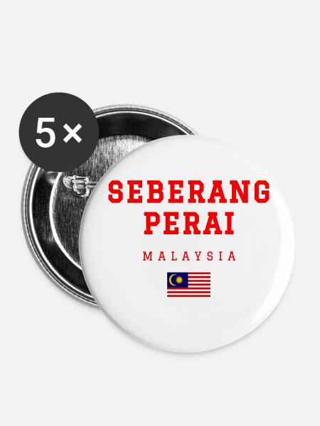 Seberang Perai Malaysia - Buttons klein 25 mm (5er Pack) - Weiß