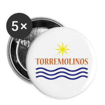 TORREMOLINOS-Eau du Soleil+Texte - Lot de 5 petits badges (25 mm) - blanc - Devant