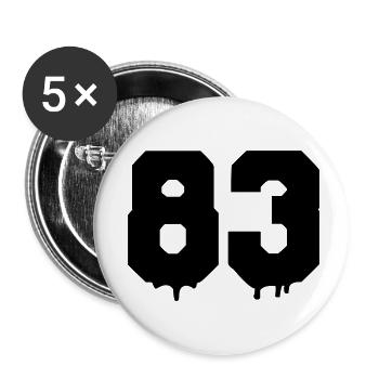 83 - Lot de 5 petits badges (25 mm) - blanc - Devant