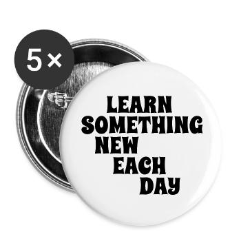 LearnSomethingNewEachDay - Buttons small 1''/25 mm (5-pack) - white - Front