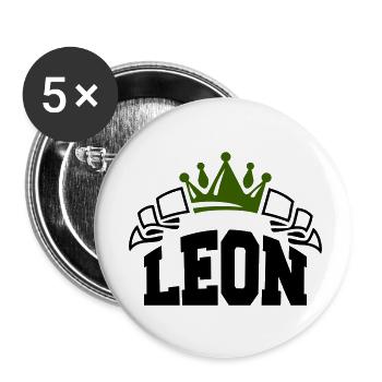 Leon - Buttons small 1''/25 mm (5-pack) - white - Front