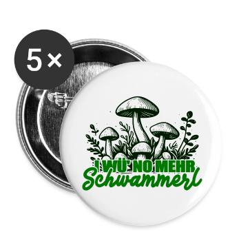 Pilzsammler Witziger Spruch - Buttons klein 25 mm (5er Pack) - Weiß - Vorne