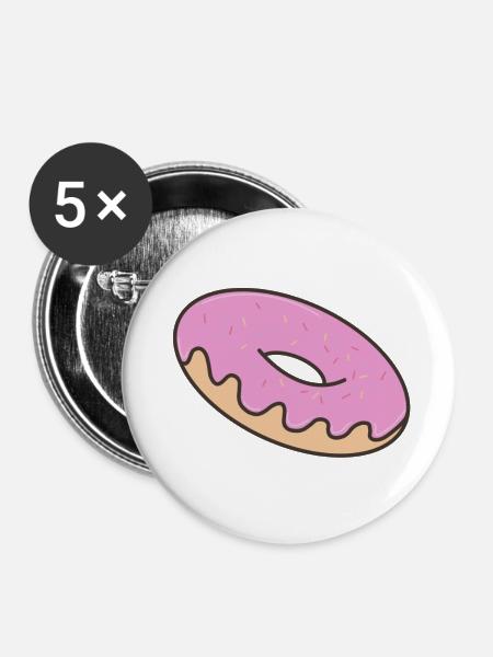 Donut - Buttons klein 25 mm (5er Pack) - Weiß