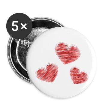 RETRAITE. BONNE RETRAITE. JOYEUSE RETRAITE. COEUR - Lot de 5 petits badges (25 mm) - blanc - Devant
