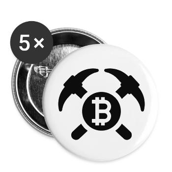 Bitcoin Miner - Buttons klein 25 mm (5er Pack) - Weiß - Vorne