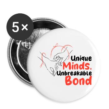 Neurodiverse Marriage Tourettes Bipolar Depression - Buttons small 1''/25 mm (5-pack) - white - Front