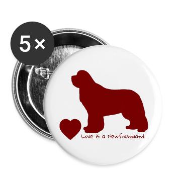 L’amour est un Terre-Neuve 015 - Lot de 5 petits badges (25 mm) - blanc - Devant