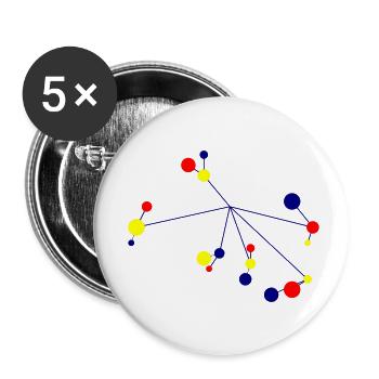 Abstrakt - Buttons klein 25 mm (5er Pack) - Weiß - Vorne