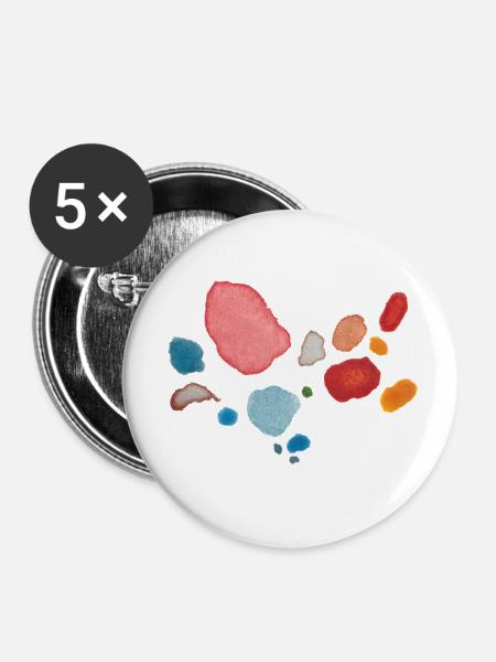 Punkte Muster - Buttons klein 25 mm (5er Pack) - Weiß