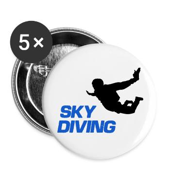 Sky Diving - Buttons small 1''/25 mm (5-pack) - white - Front