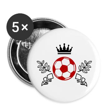 Icône de football - Lot de 5 petits badges (25 mm) - blanc - Devant