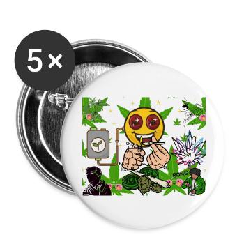 Herbe originale - Lot de 5 petits badges (25 mm) - blanc - Devant