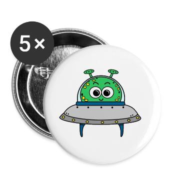 UFO - Buttons small 1''/25 mm (5-pack) - white - Front