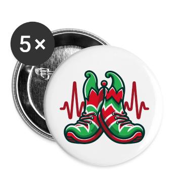 Parcours de remise en forme des elfes - Lot de 5 petits badges (25 mm) - blanc - Devant