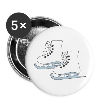 schlittschuhe 2 - Buttons klein 25 mm (5er Pack) - Weiß - Vorne
