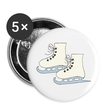 schlittschuhe gelb - Buttons klein 25 mm (5er Pack) - Weiß - Vorne