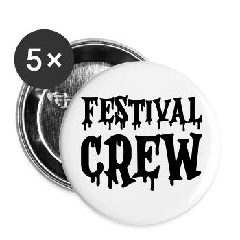 festival crew - Buttons klein 25 mm (5er Pack) - Weiß - Vorne