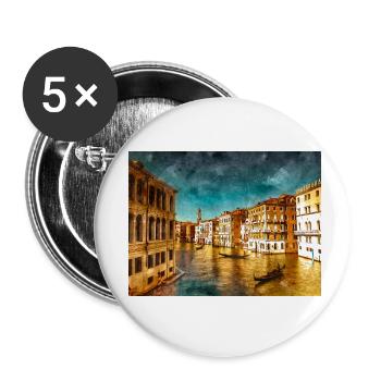 Grand Canal at the Rialto Bridge - Buttons small 1''/25 mm (5-pack) - white - Front