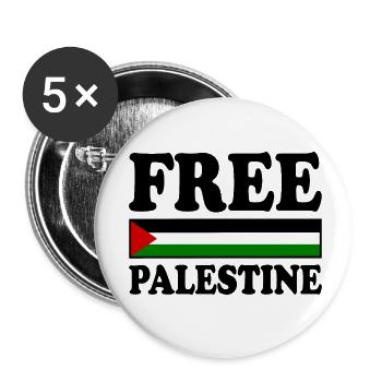 Free palestine - Buttons small 1''/25 mm (5-pack) - white - Front