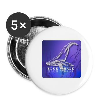BLUE WHALE - Buttons klein 25 mm (5er Pack) - Weiß - Vorne