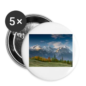 Ambiance automnale sous la Zugspitze - Lot de 5 petits badges (25 mm) - blanc - Devant