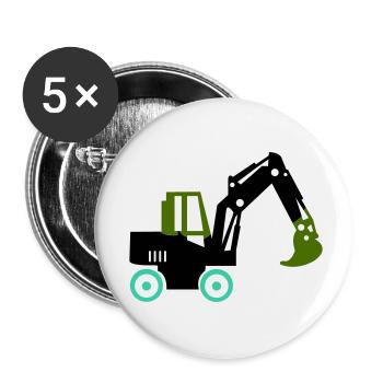 bagger - Buttons klein 25 mm (5er Pack) - Weiß - Vorne