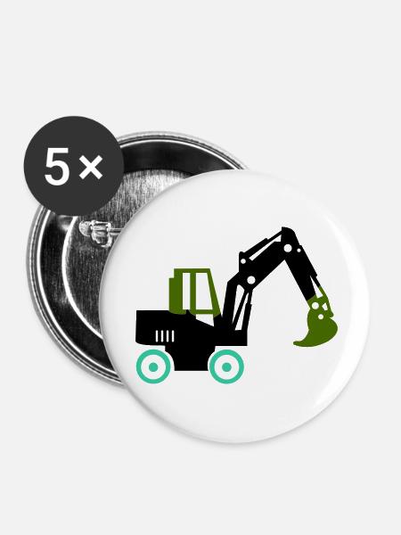bagger - Buttons klein 25 mm (5er Pack) - Weiß
