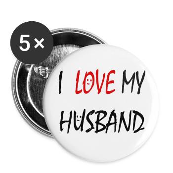 J’aime mon mari - Lot de 5 petits badges (25 mm) - blanc - Devant
