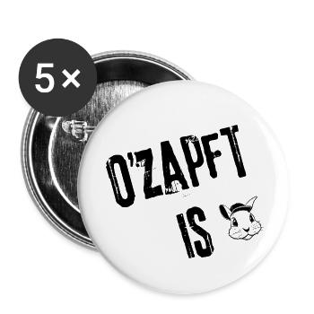 O'zapft is Style | Redewendung - Buttons klein 25 mm (5er Pack) - Weiß - Vorne
