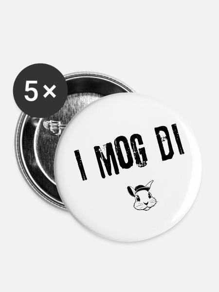 I_Mog_Di_Style | Redewendung - Buttons klein 25 mm (5er Pack) - Weiß