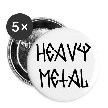Heavy Metal - Lot de 5 petits badges (25 mm) - blanc - Devant