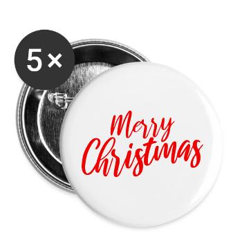 Frohe Weihnachten Script Circle - Buttons klein 25 mm (5er Pack) - Weiß - Vorne