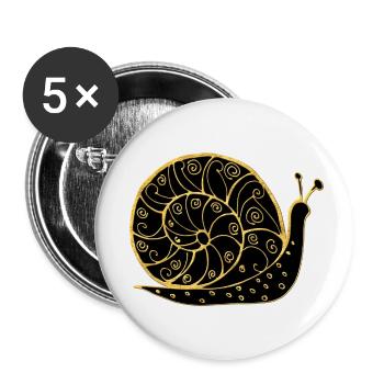 Snail - Buttons small 1''/25 mm (5-pack) - white - Front