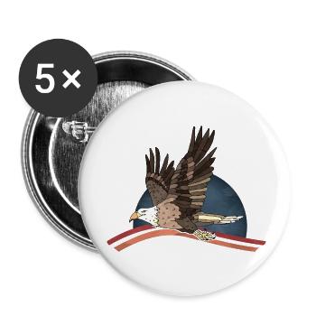 Vogel - Buttons klein 25 mm (5er Pack) - Weiß - Vorne