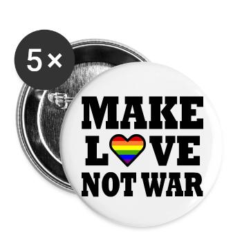 Make love not war - Buttons small 1''/25 mm (5-pack) - white - Front