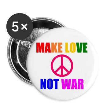 Make love not war - Lot de 5 petits badges (25 mm) - blanc - Devant