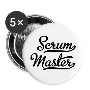 Scrum Master - Lot de 5 petits badges (25 mm) - blanc - Devant