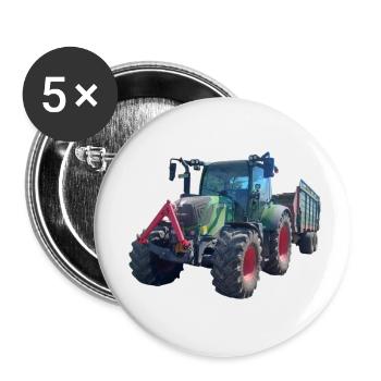 Traktor - Buttons klein 25 mm (5er Pack) - Weiß - Vorne