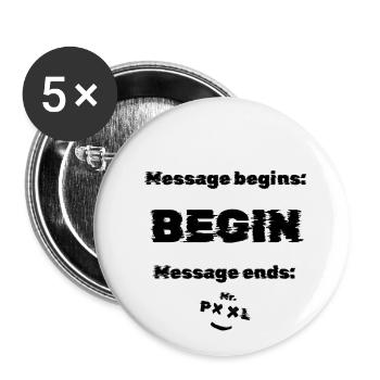 Mr Pool BEGIN - Buttons small 1''/25 mm (5-pack) - white - Front