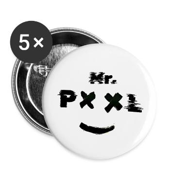 Mr Pool Logo - Buttons klein 25 mm (5er Pack) - Weiß - Vorne