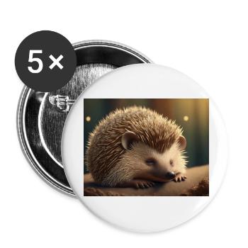Niedliche Tiere im Winterschlaf – Igel - Buttons klein 25 mm (5er Pack) - Weiß - Vorne