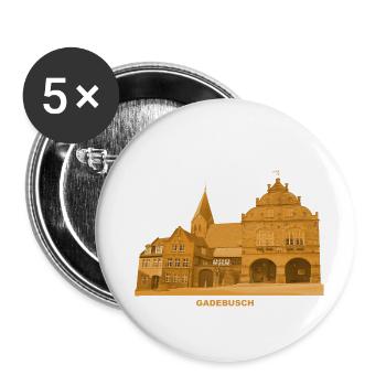 Église de l’hôtel de ville de Gadebusch Mecklembourg-Poméranie-Occidentale - Lot de 5 petits badges (25 mm) - blanc - Devant