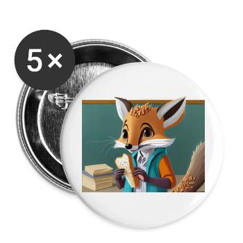 mignon petit renard démoniaque vie quotidienne – déjeuner - Lot de 5 petits badges (25 mm) - blanc - Devant
