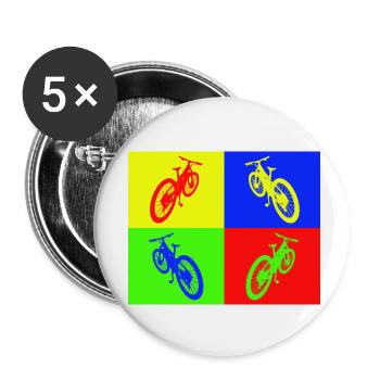 MTB Pop Art color - Buttons klein 25 mm (5er Pack) - Weiß - Vorne